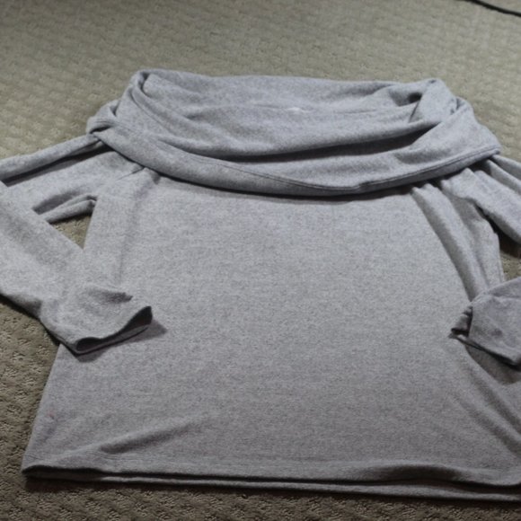 Haven Well Within Size Large Light Grey Cowl Neck Top - LIKE NEW - Picture 1 of 6